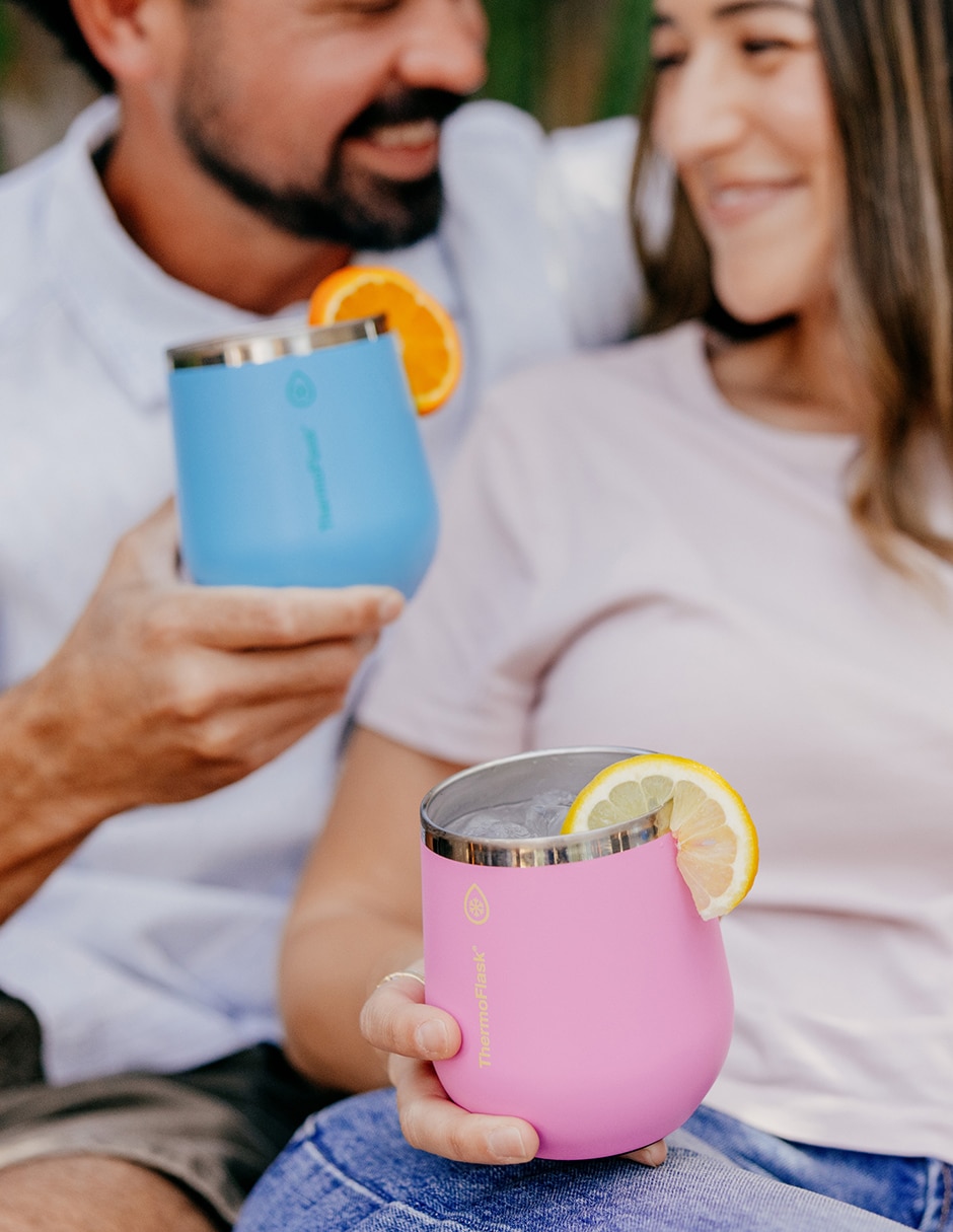 Termo doble pared wine tumbler 12oz con tapa push pull 4