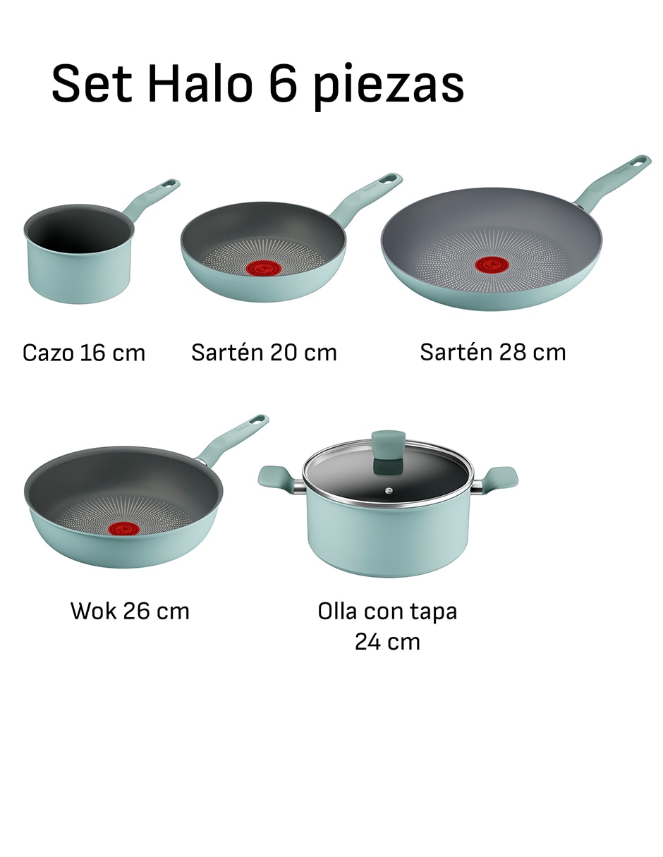 Batería de cocina G0169282 de aluminio antiadherente titanio 6 piezas 9
