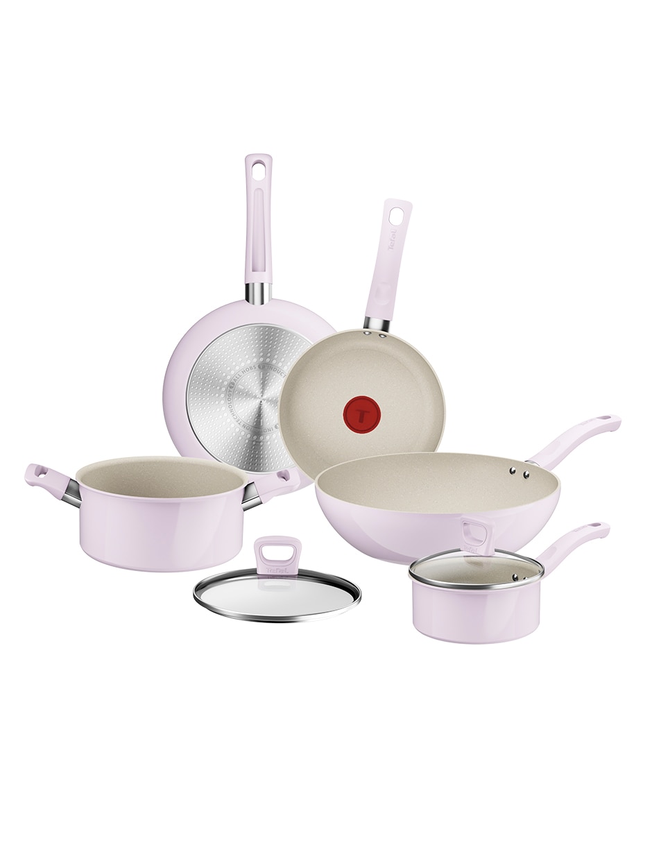 Batería de cocina t-fal g861s745 de aluminio antiadherente minerales naturales 7 piezas 1