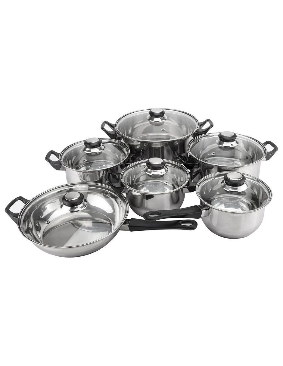 Batería de cocina Monterrey12 de acero inoxidable 12 piezas