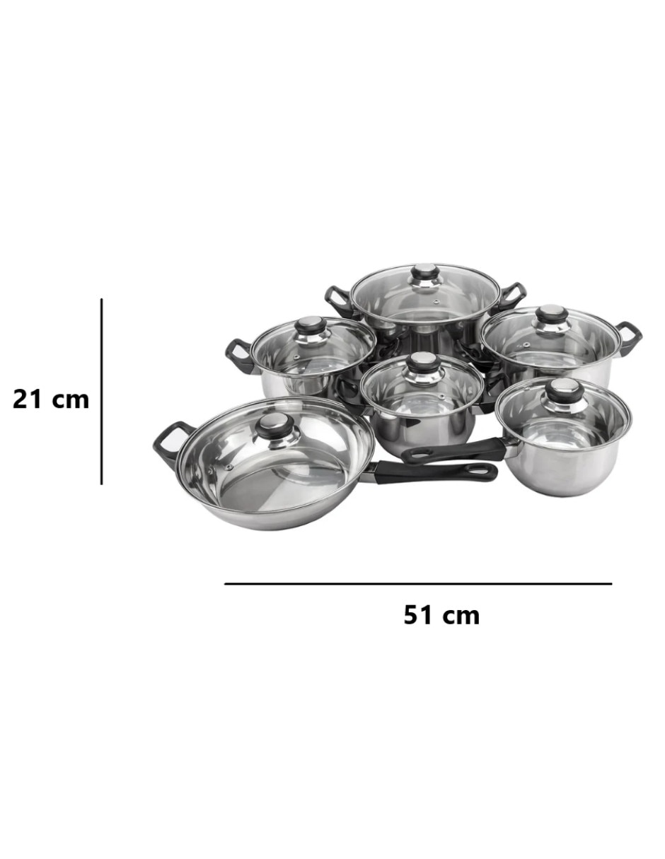 Batería de cocina Monterrey12 de acero inoxidable 12 piezas 5