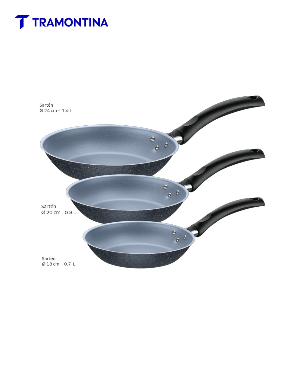 Set de sartenes de aluminio 3 piezas 4