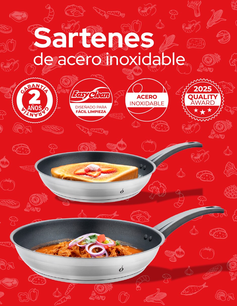 Set de sartenes de acero inoxidable 2 piezas