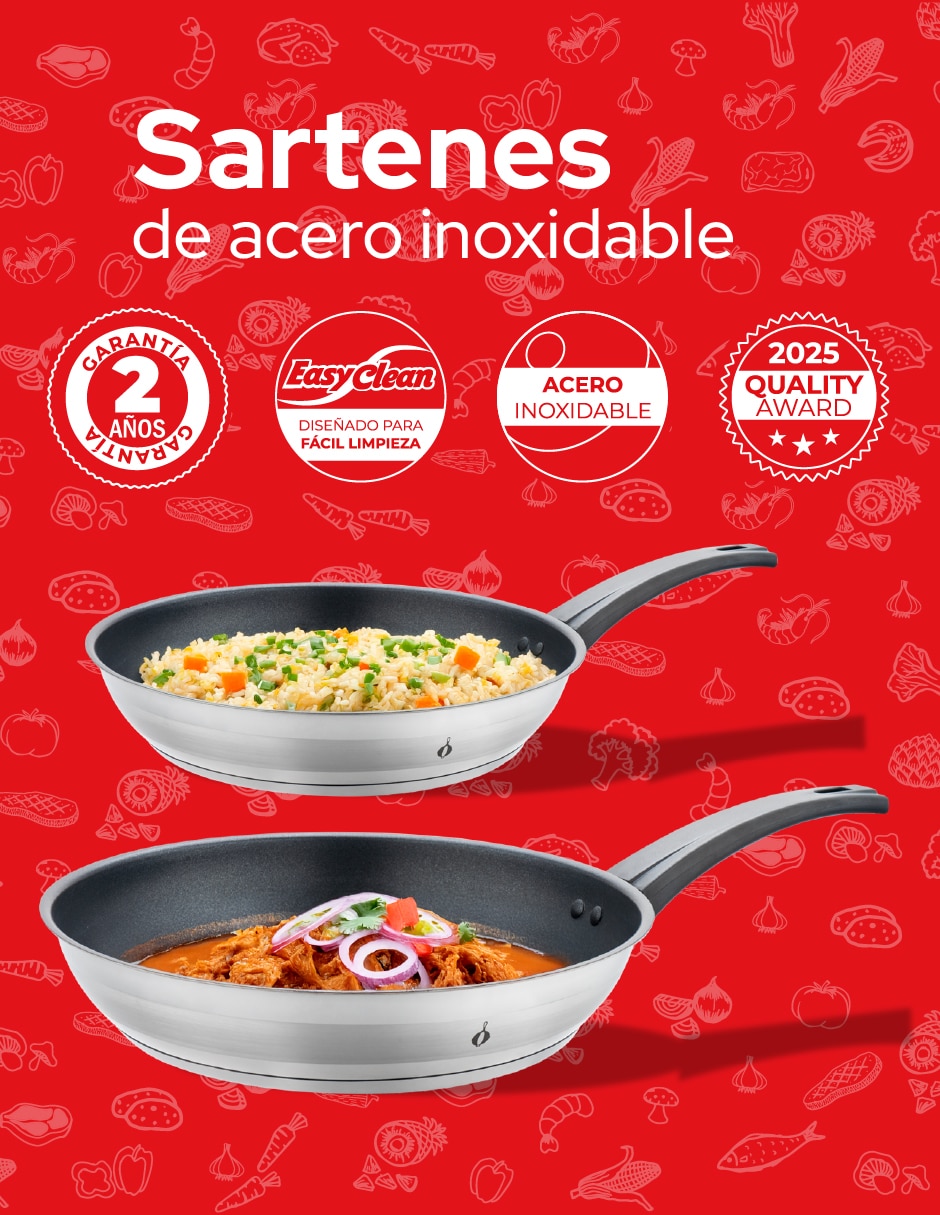Set de sartenes de acero inoxidable 2 piezas 6