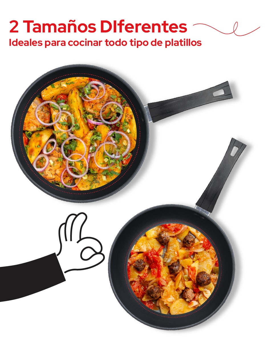 Set de sartenes de acero inoxidable 2 piezas 4