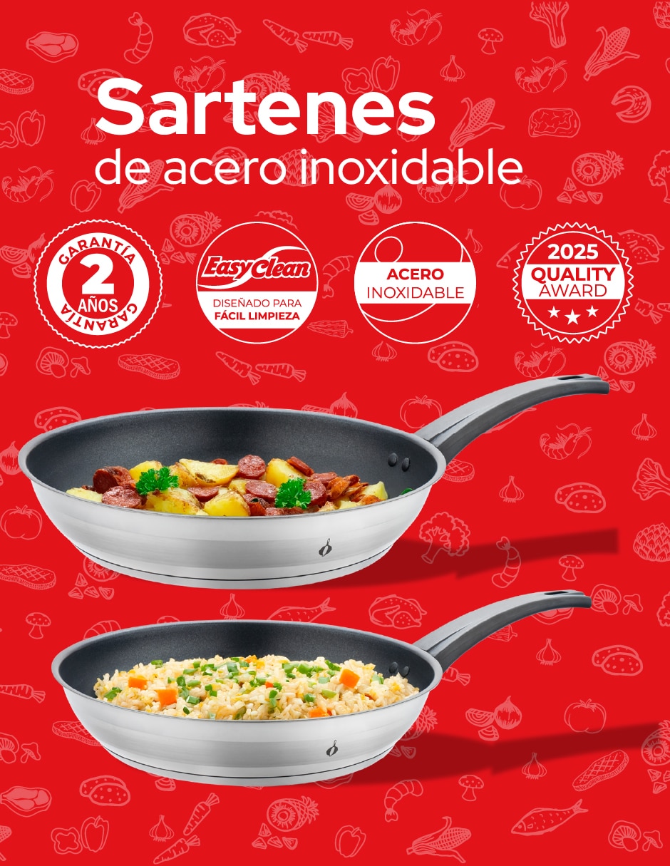 Set de sartenes de acero inoxidable 2 piezas 5