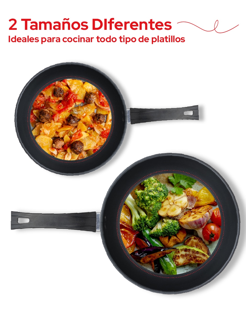 Set de sartenes de acero inoxidable 2 piezas