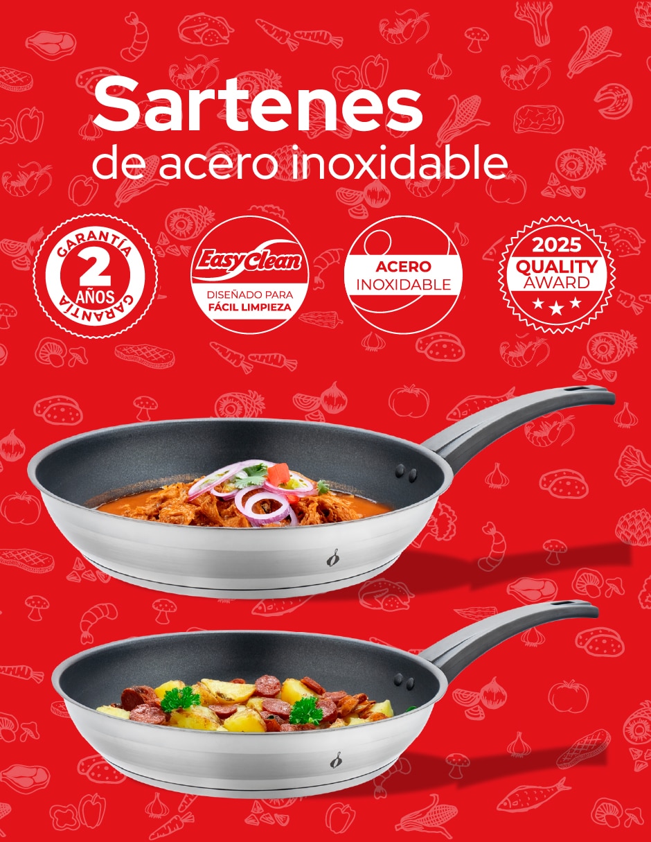 Set de sartenes de acero inoxidable 2 piezas 5