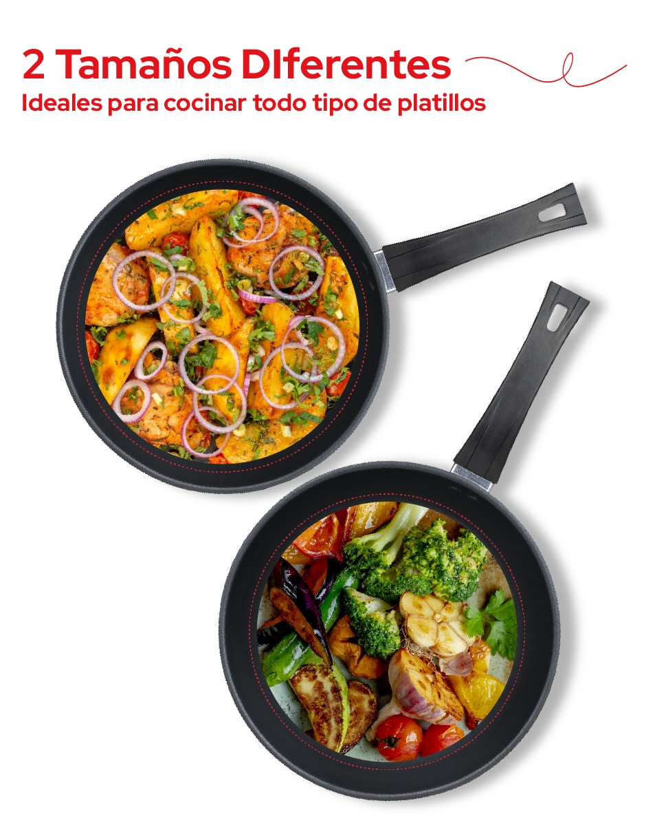 Set de sartenes de acero inoxidable 2 piezas 4