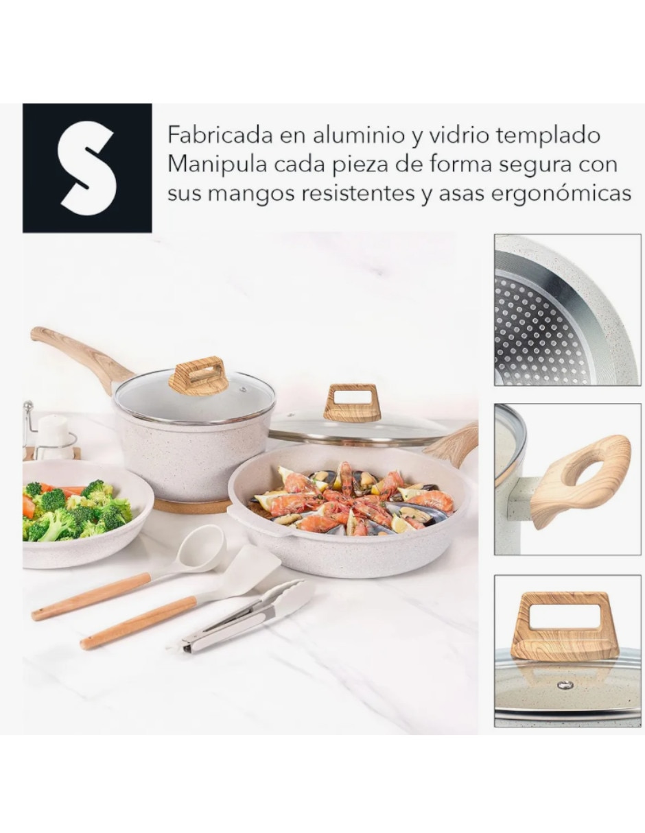 Batería de cocina de acero inoxidable antiadherente convencional 13 piezas 3