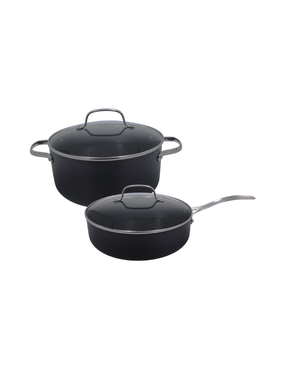 Batería de cocina de aluminio anodizado antiadherente 10 piezas 2