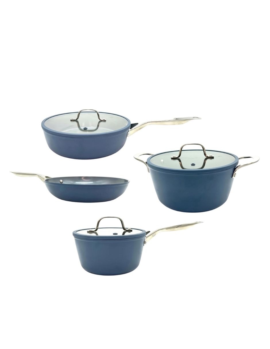 Batería de cocina oasis de aluminio forjado antiadherente sin pfoa de 7 piezas 1