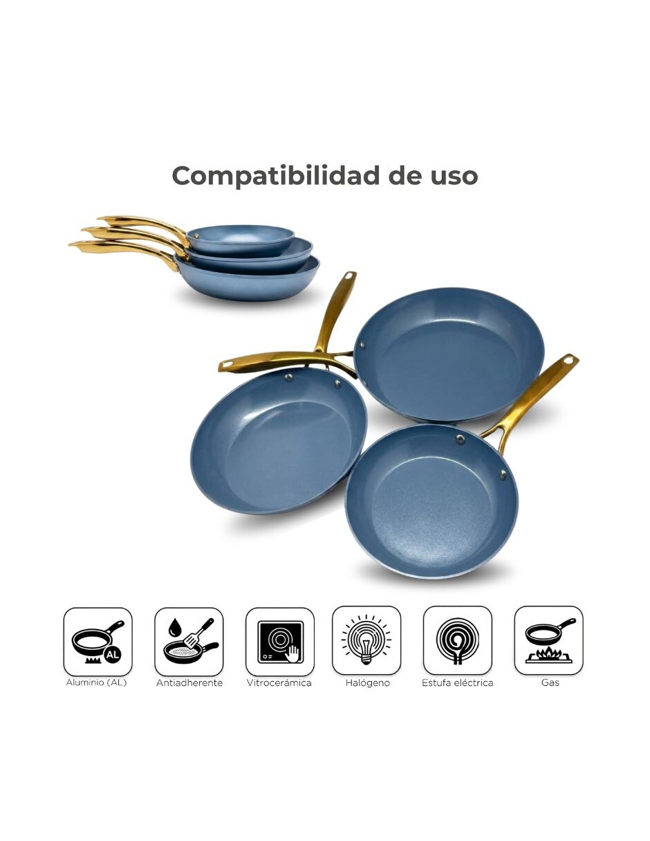 Set de sartenes de aluminio forjado 3 piezas 2