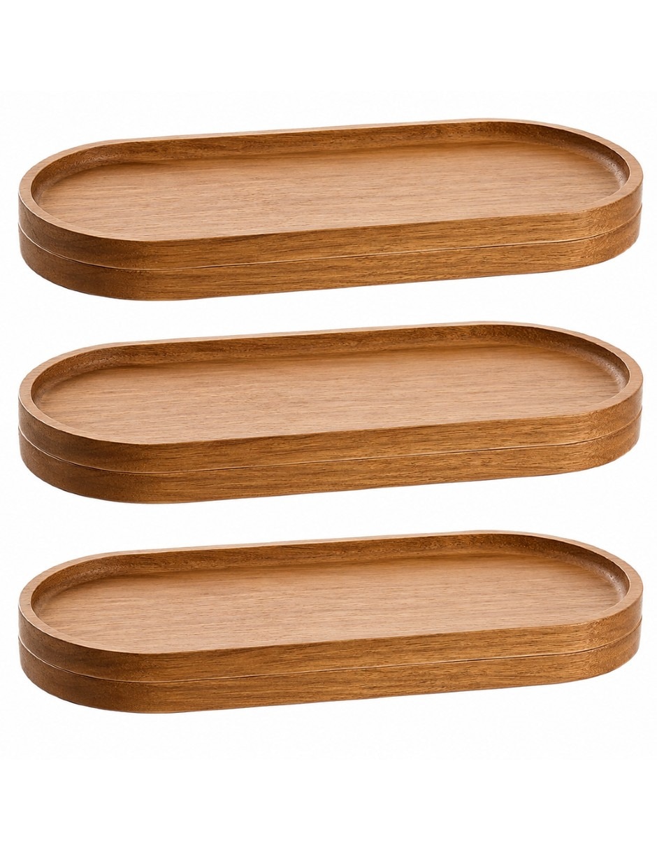 Set bandeja de madera acacia Set bandeja de madera acacia