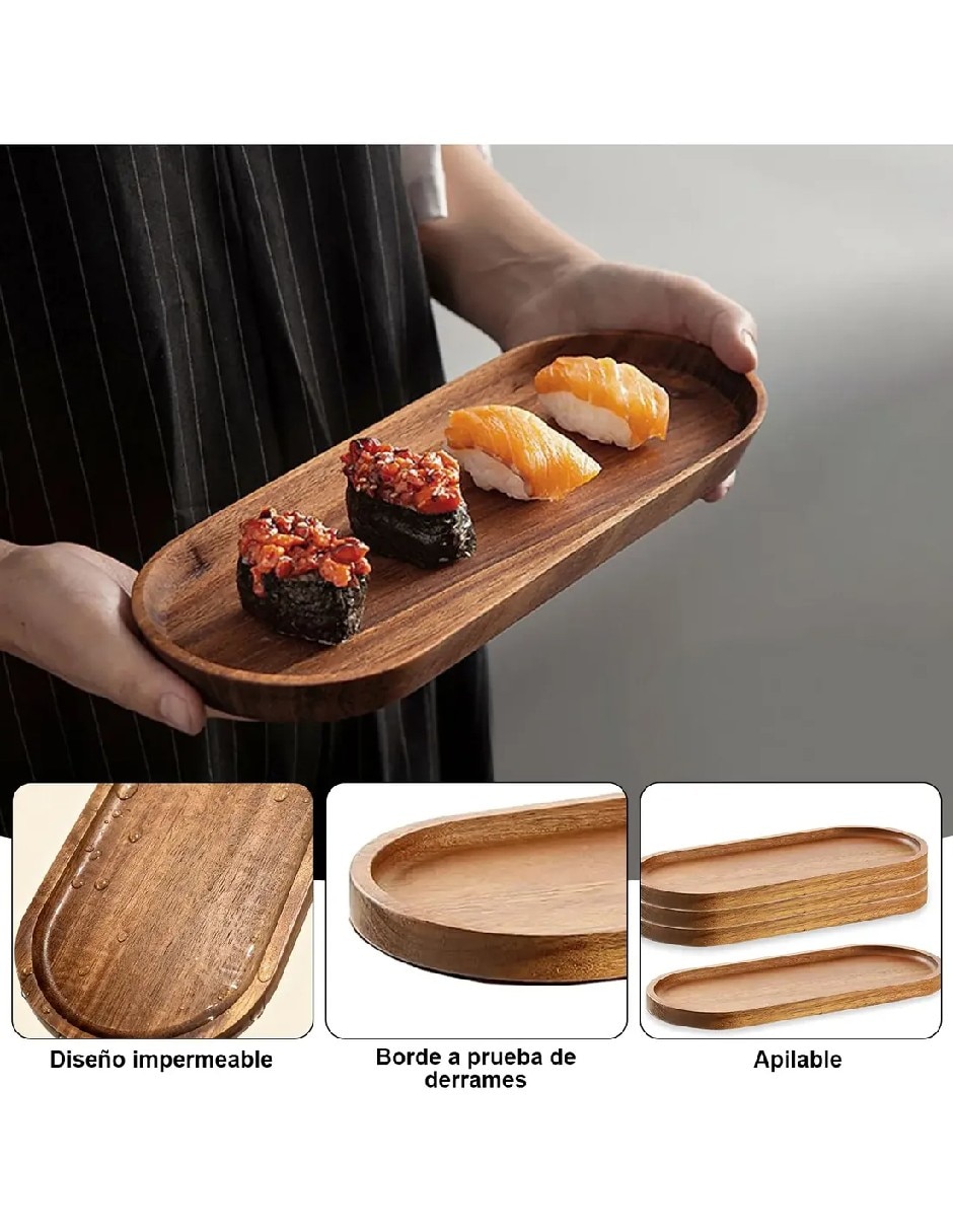 Set bandeja de madera acacia 2