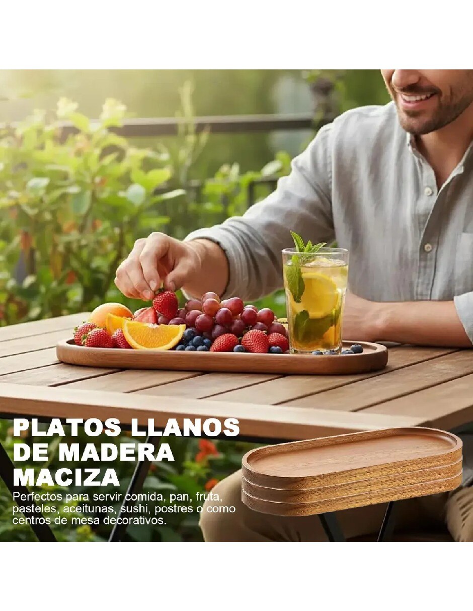 Set bandeja de madera acacia 4