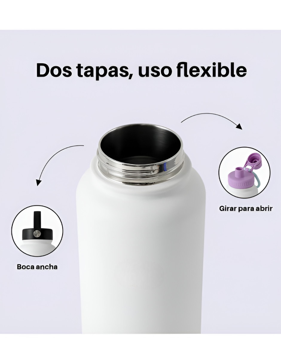 Termo para botella de acero inoxidable con tapa rosca