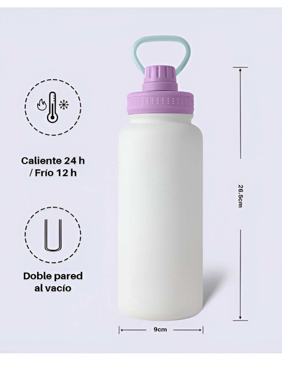 Termo para botella de acero inoxidable con tapa rosca
