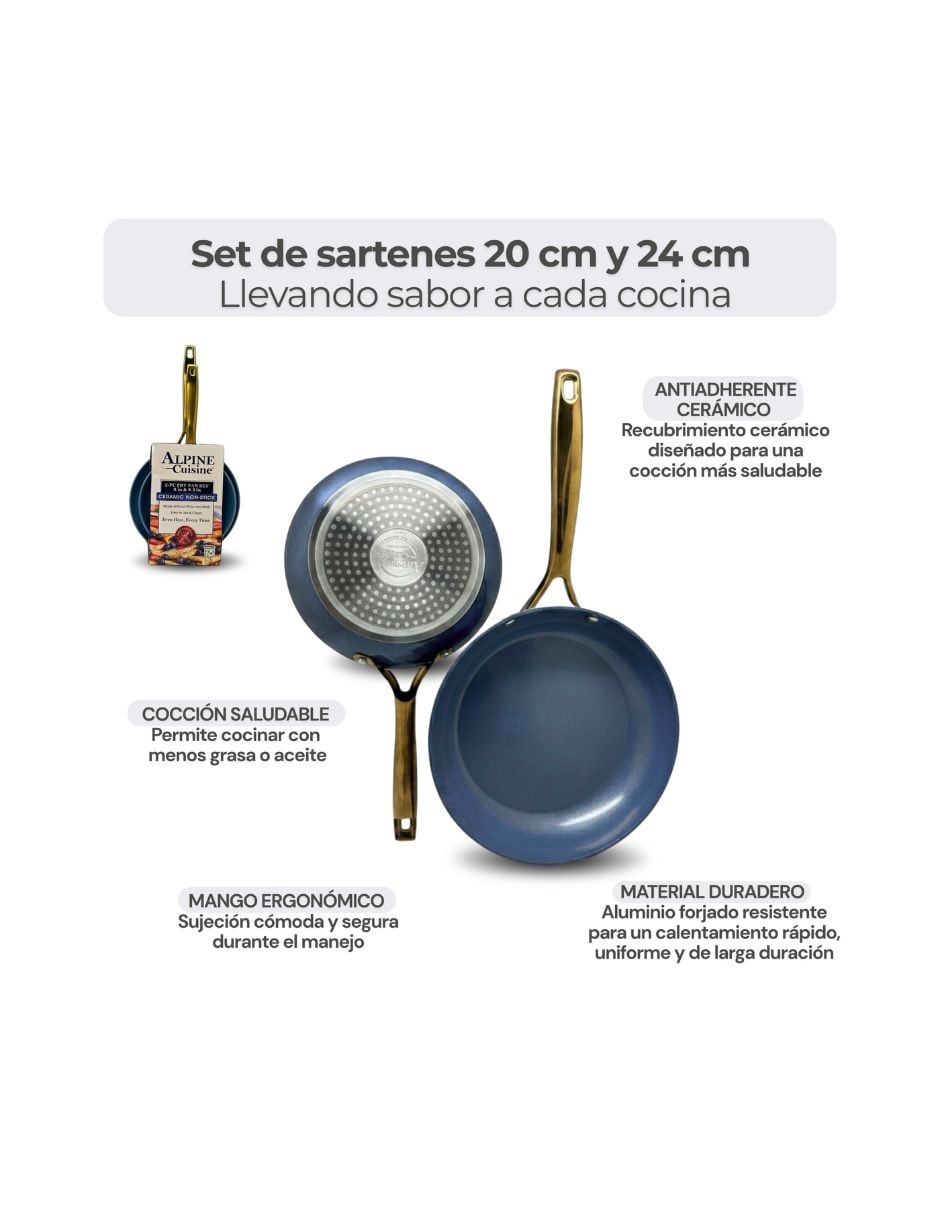 Set de sartenes de aluminio forjado 2 piezas 5