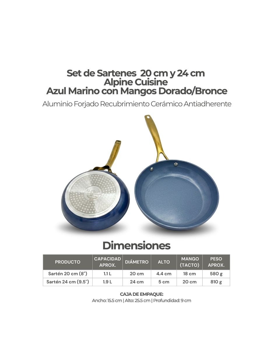 Set de sartenes de aluminio forjado 2 piezas 7
