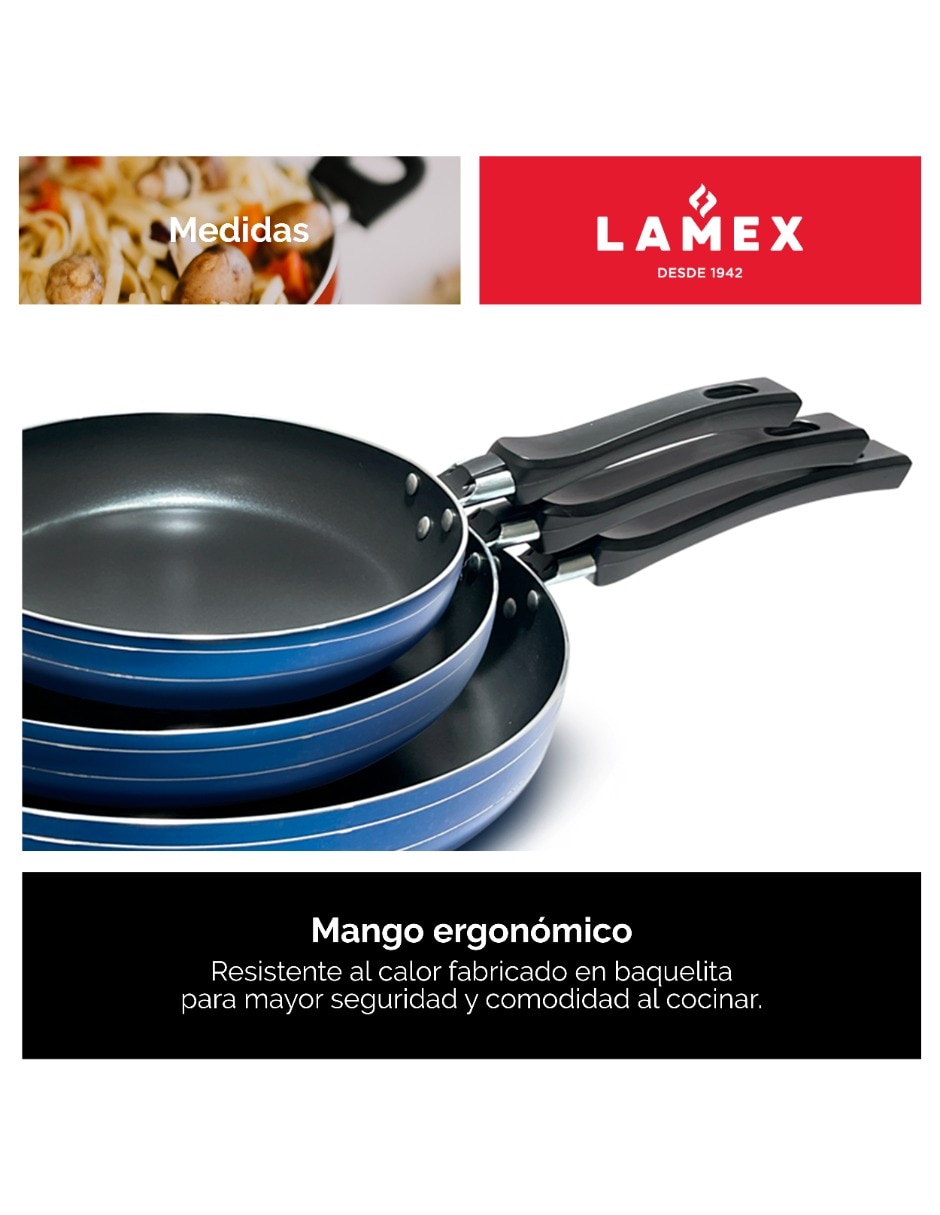 Set de sartenes de aluminio 3 piezas 5