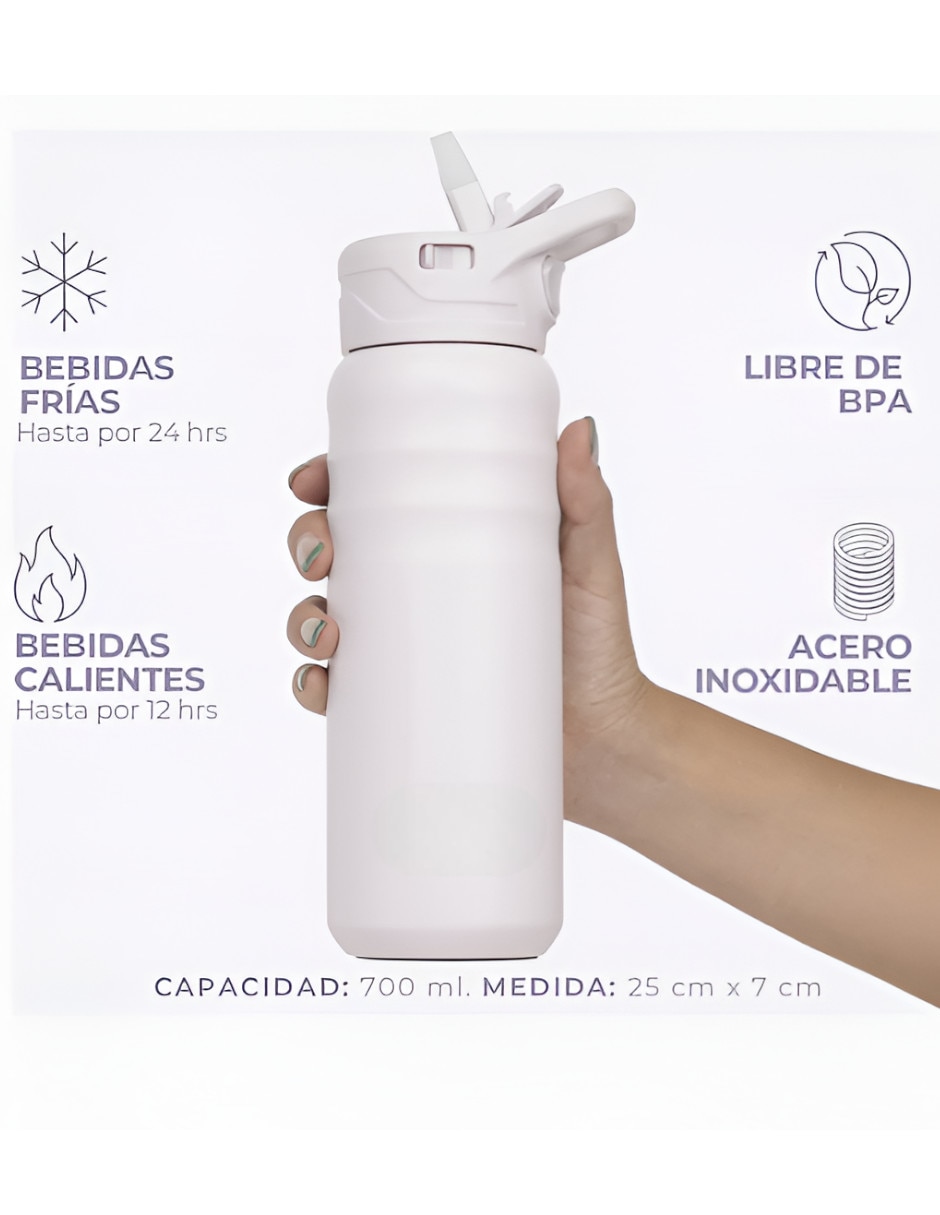 Termo para botella de acero inoxidable con tapa rosca