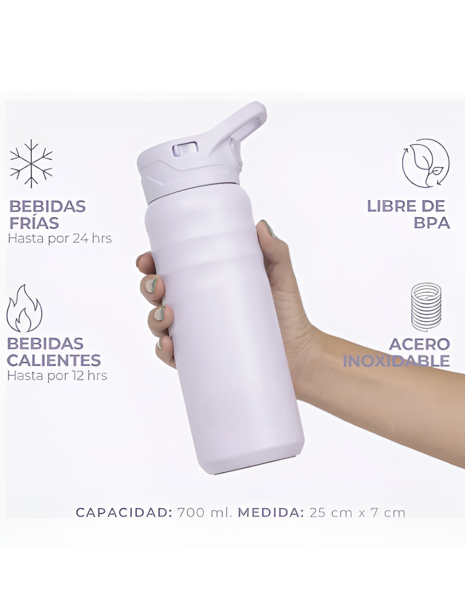 Termo para botella de acero inoxidable con tapa rosca