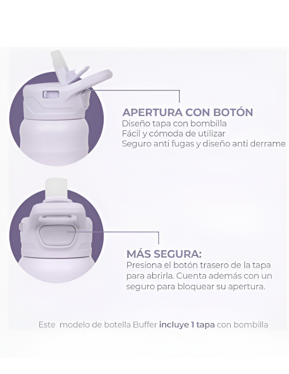 Termo para botella de acero inoxidable con tapa rosca