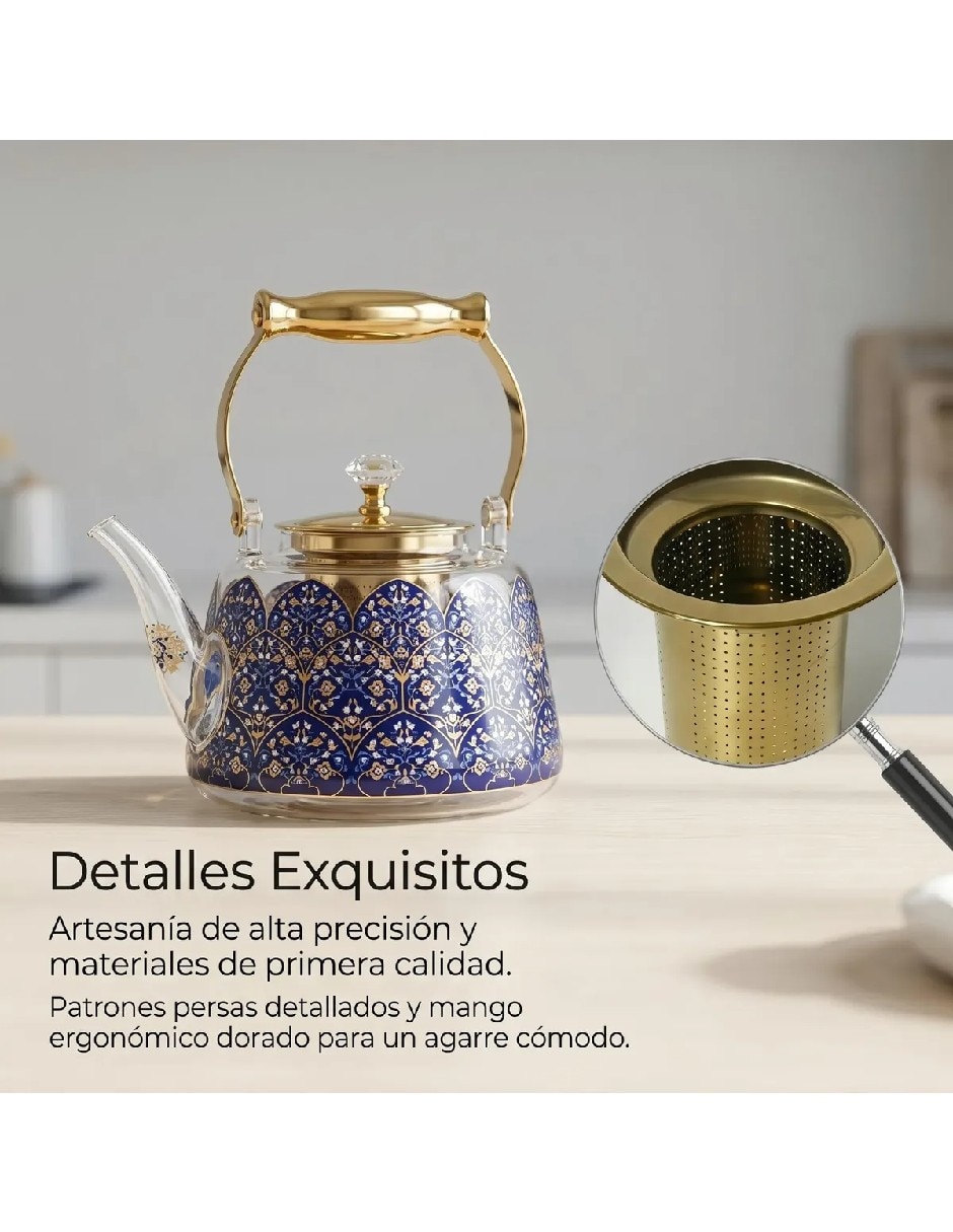 Tetera infusora de vidrio borosilicato