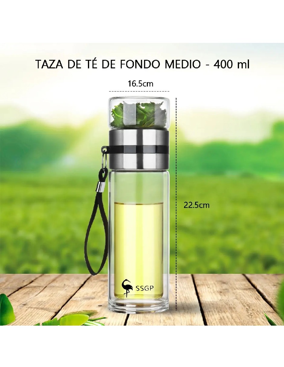 Termo infusor de vidrio con tapa rosca 4