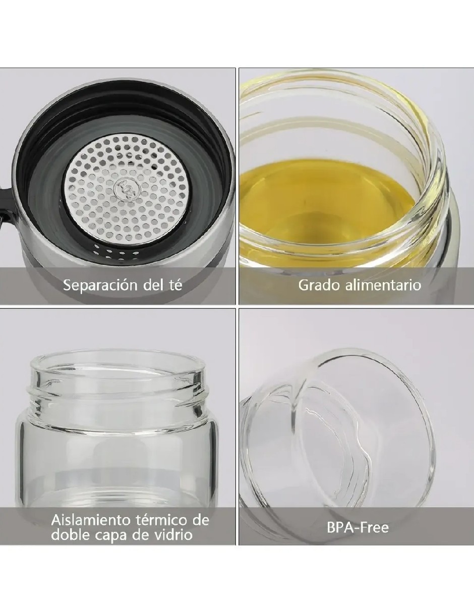 Termo infusor de vidrio con tapa rosca 2