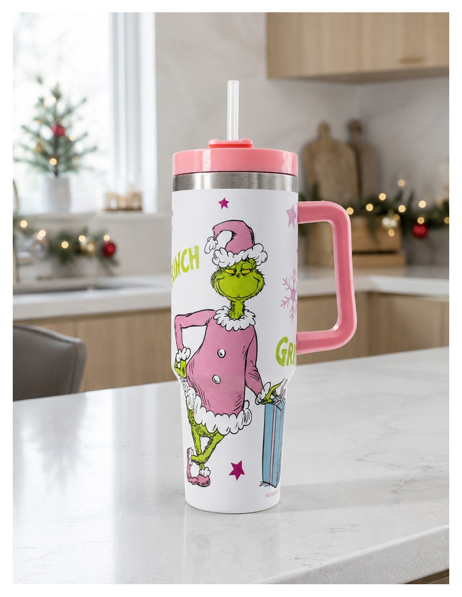 Termo de acero inoxidable grinch con tapa rosca 6