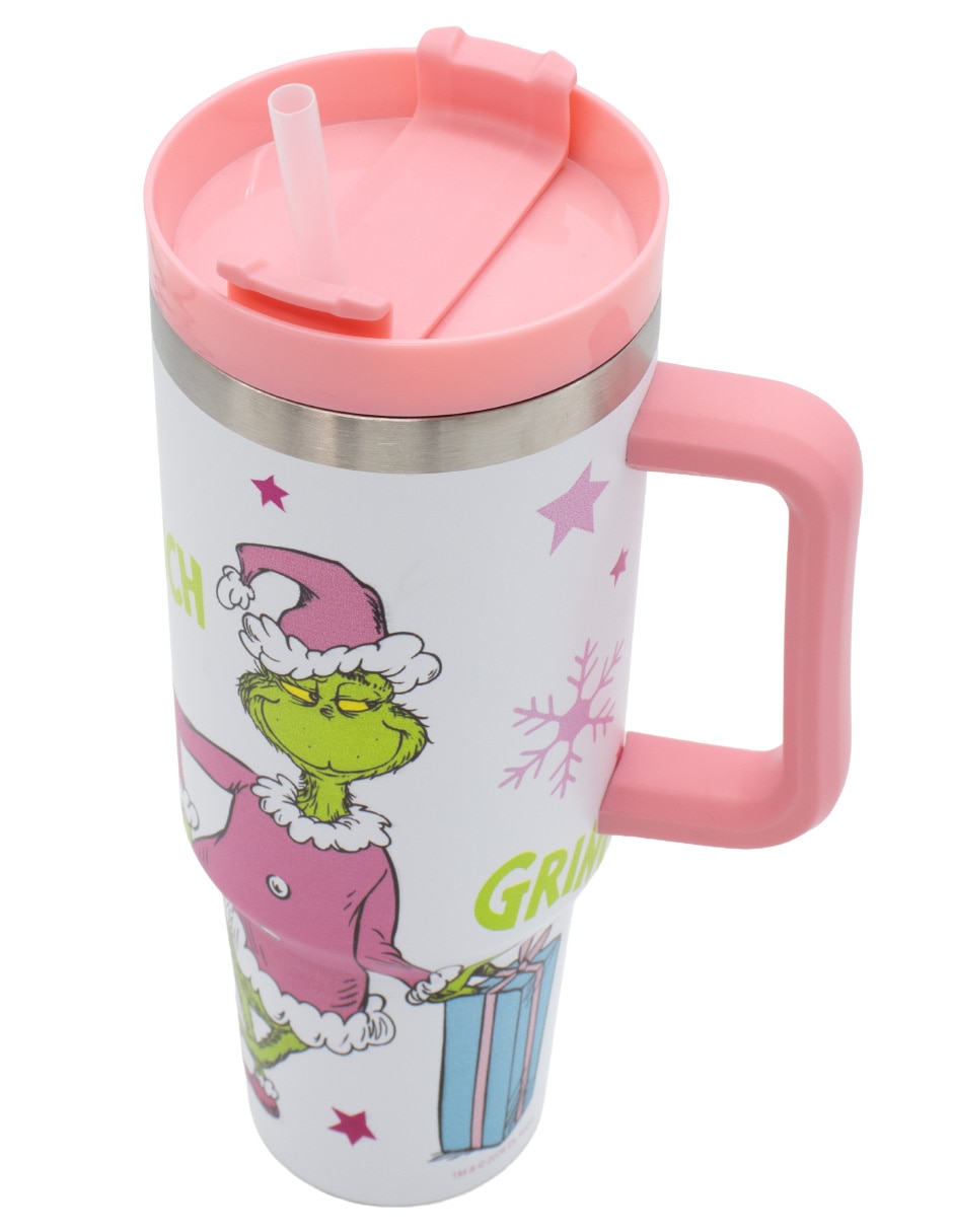 Termo de acero inoxidable grinch con tapa rosca 4