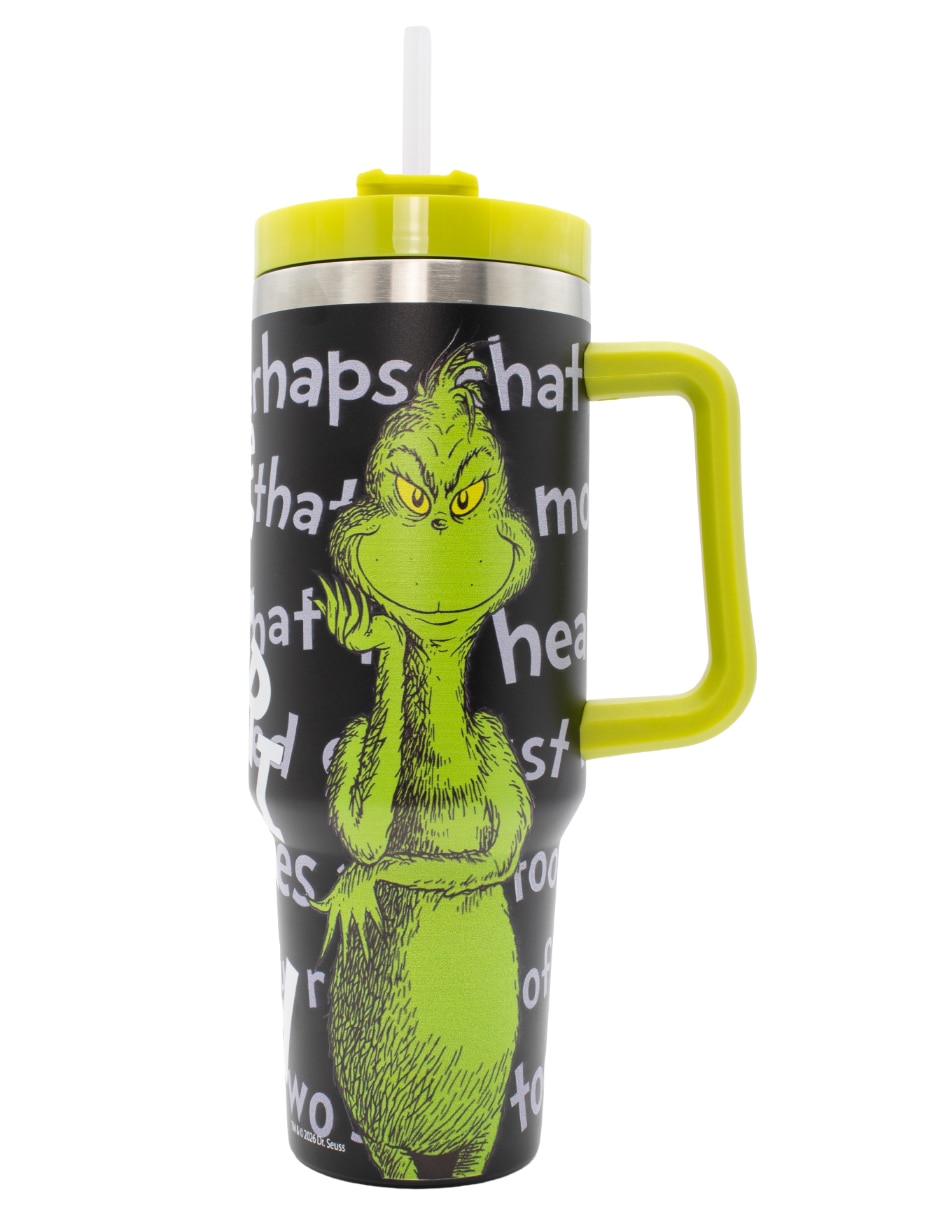 Termo de acero inoxidable grinch con tapa rosca