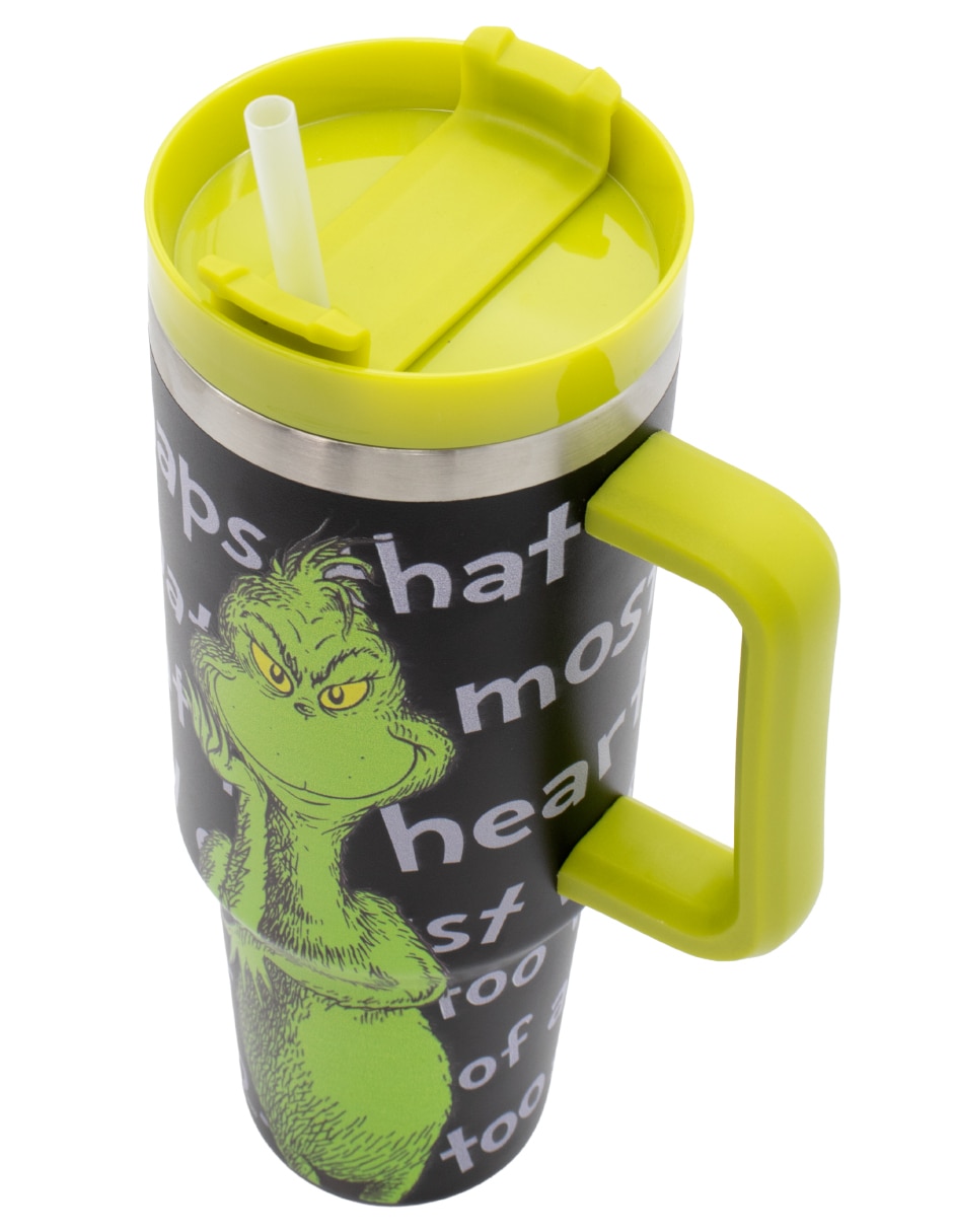 Termo de acero inoxidable grinch con tapa rosca 3