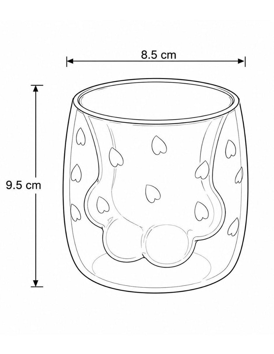 Vaso doble old fashion gato floral de vidrio 5