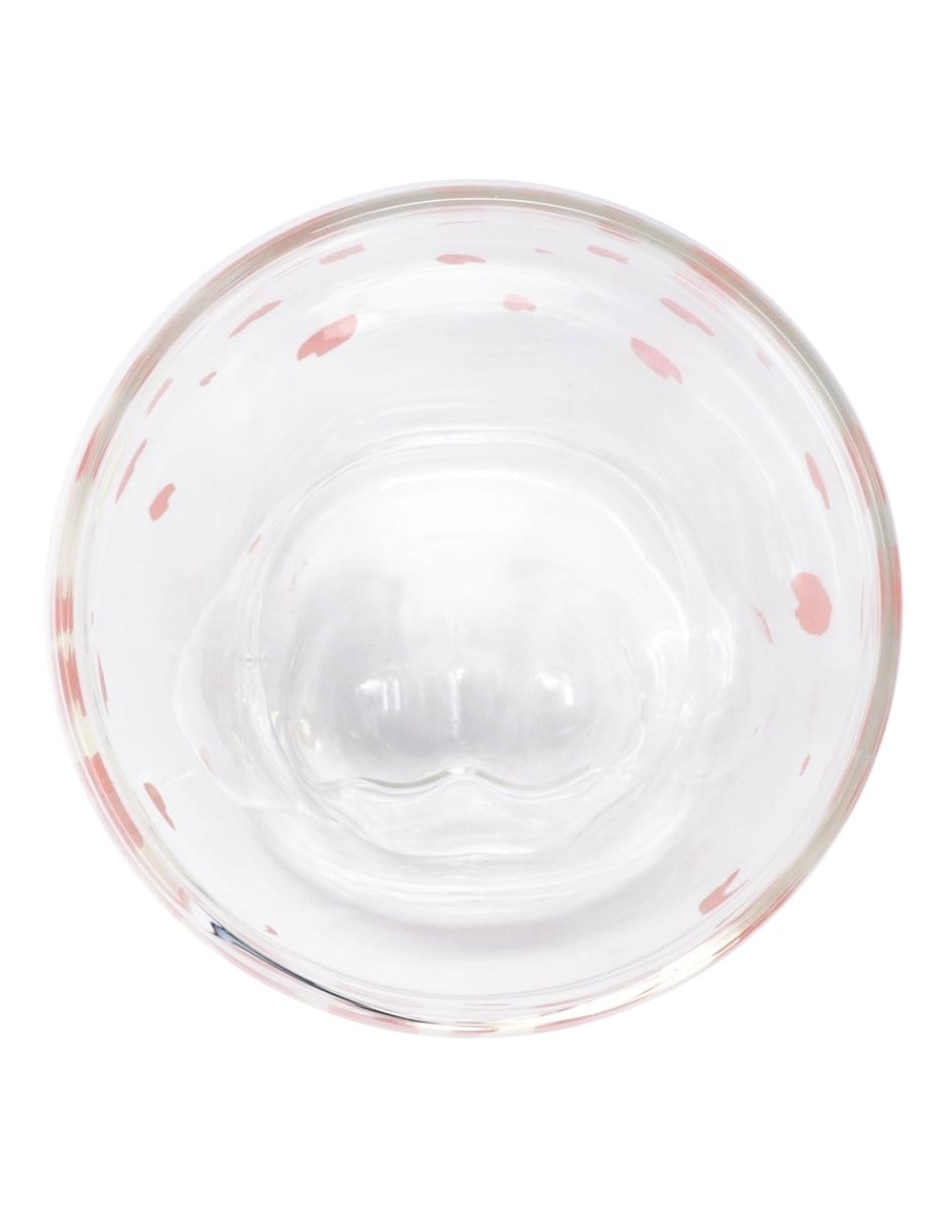 Vaso doble old fashion gato floral de vidrio 2