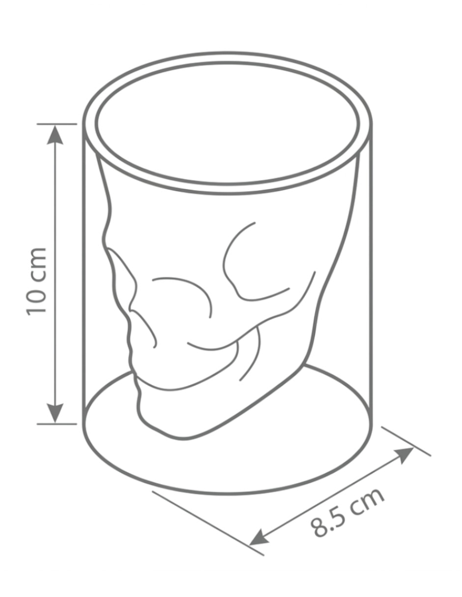 Vaso doble pared CALAVERA SKULL de Vidrio con 4 piezas piezas 6