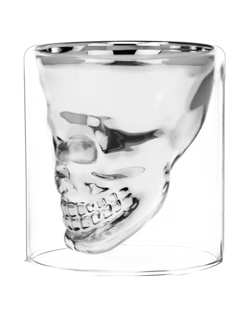 Vaso doble pared CALAVERA SKULL de Vidrio con 4 piezas piezas 3