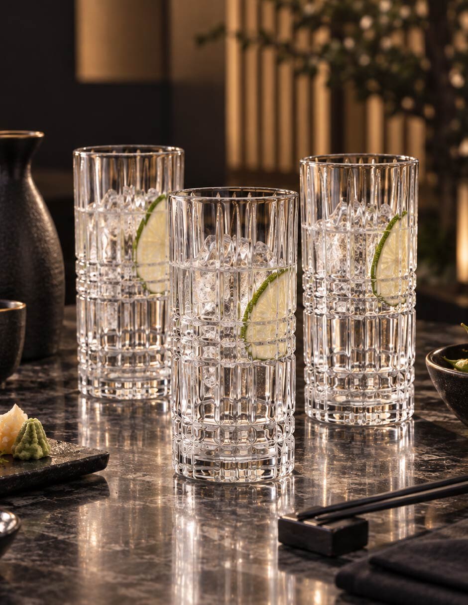 Vaso Largo de Vidrio con 6 piezas piezas 5