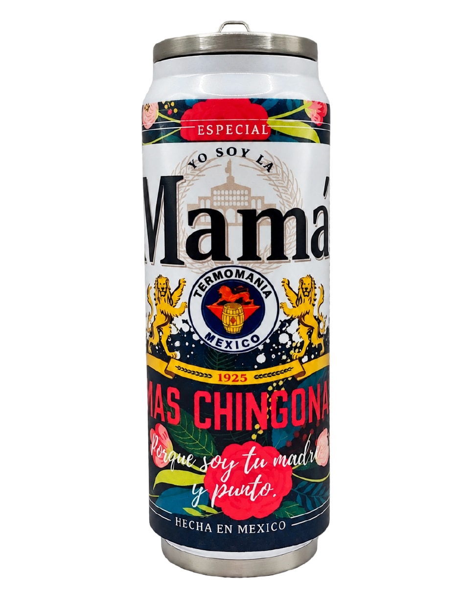 Termo de Acero inoxidable MAMÁ LUCHONA con tapa A presión