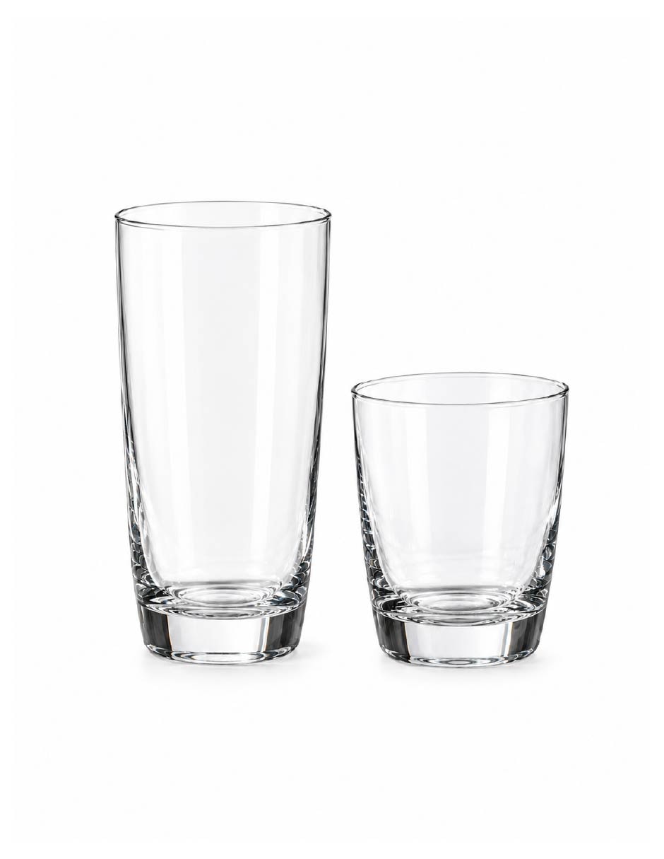 Set de vasos Dof y Highball de vidrio con 12 piezas