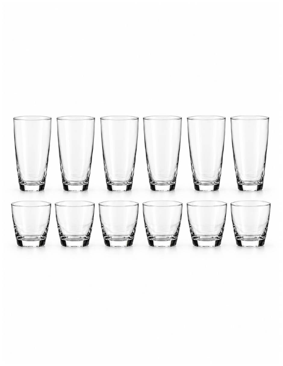 Set de vasos Dof y Highball de vidrio con 12 piezas