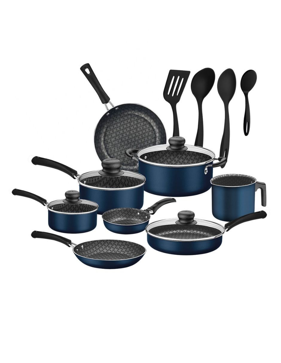 Batería de cocina de aluminio antiadherente starflon max 16 piezas Batería de cocina de aluminio antiadherente starflon max 16 piezas