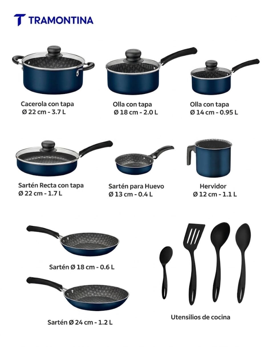 Batería de cocina de aluminio antiadherente starflon max 16 piezas 6