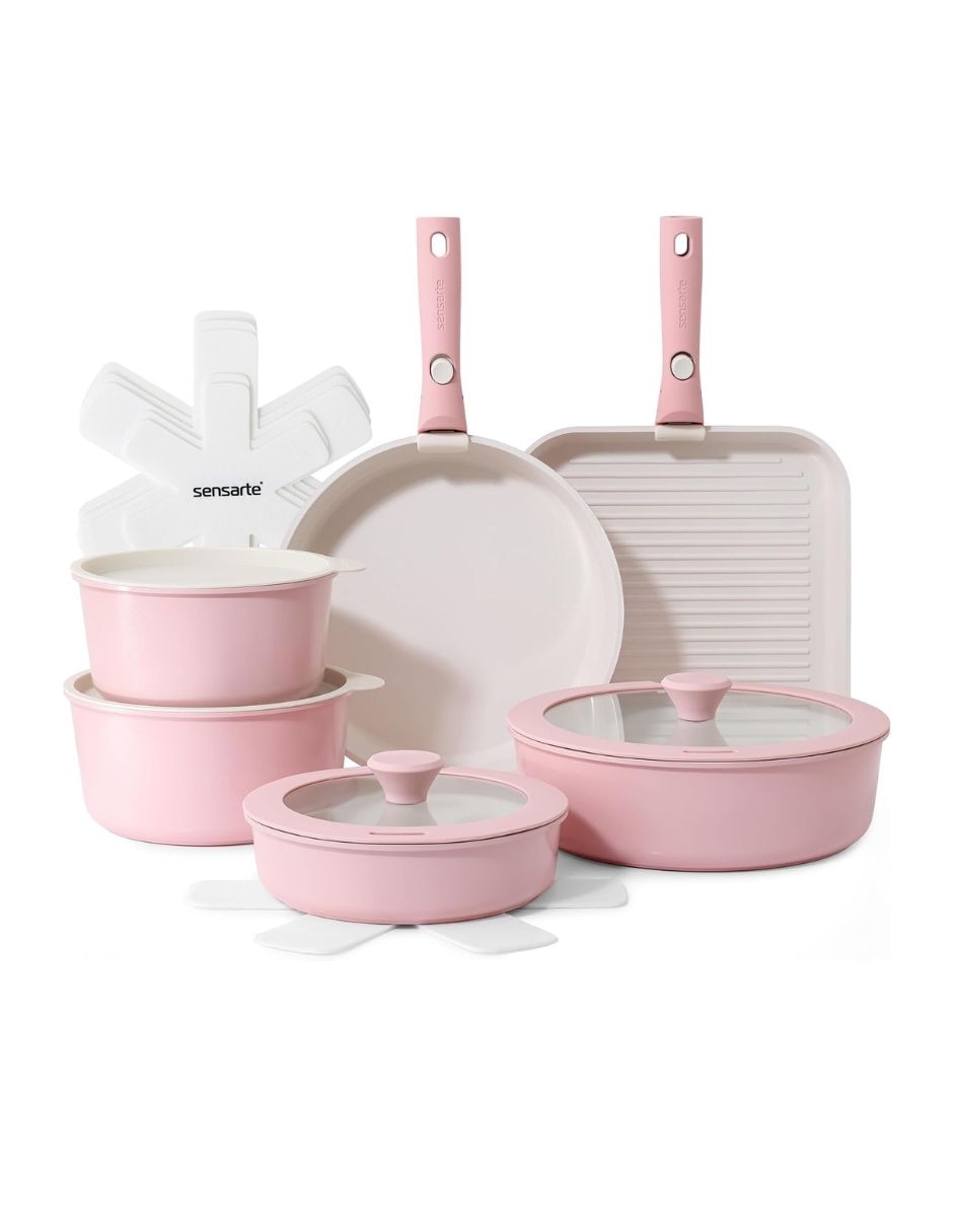 Batería de cocina sensarte 17 piezas de aluminio antiadherente sin pfoa 17 piezas