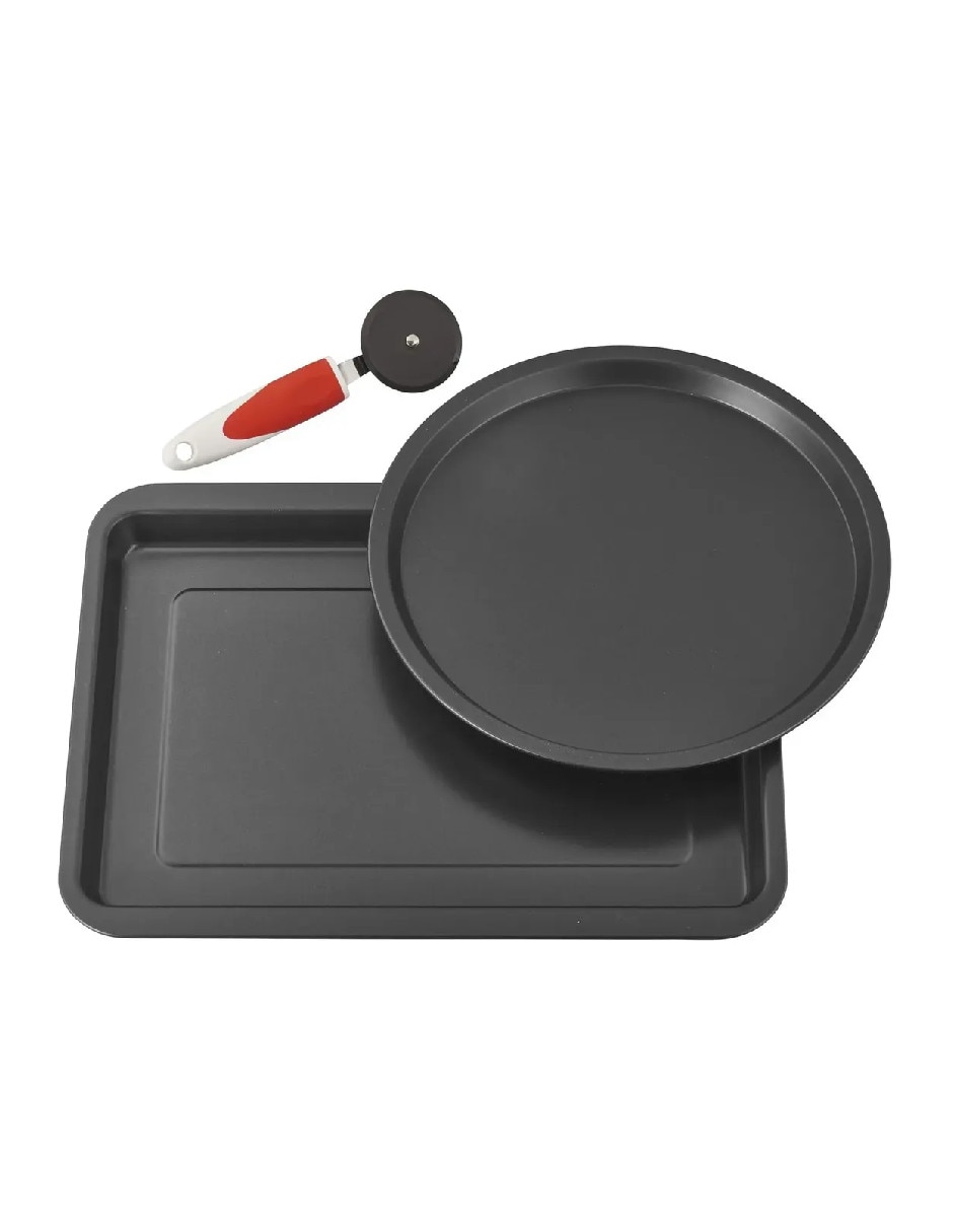 Set charolas a para pizza cookin'italy de acero inoxidable Set charolas a para pizza cookin'italy de acero inoxidable