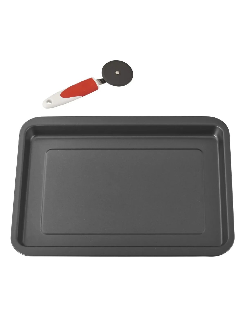 Set charolas a para pizza cookin'italy de acero inoxidable 4