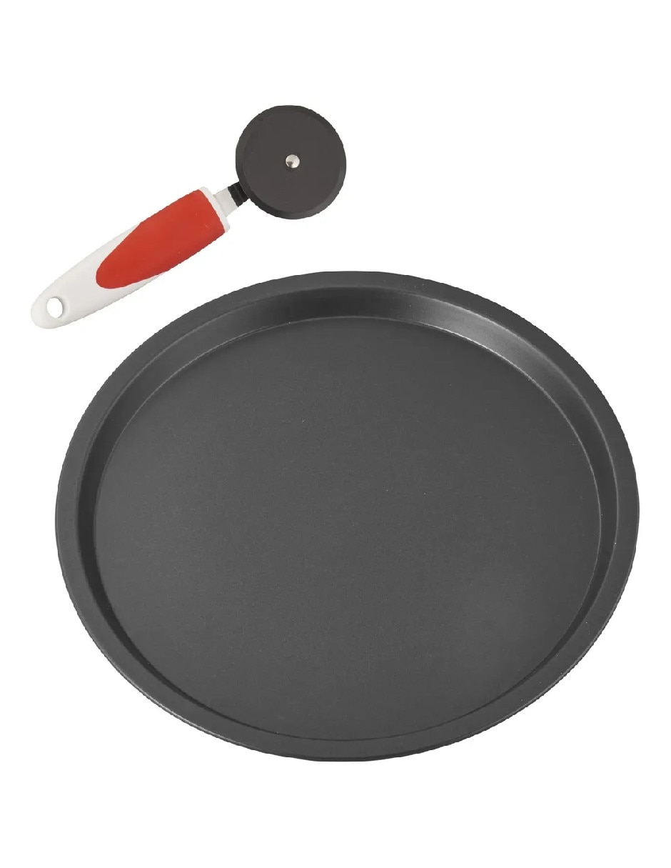 Set charolas a para pizza cookin'italy de acero inoxidable 3