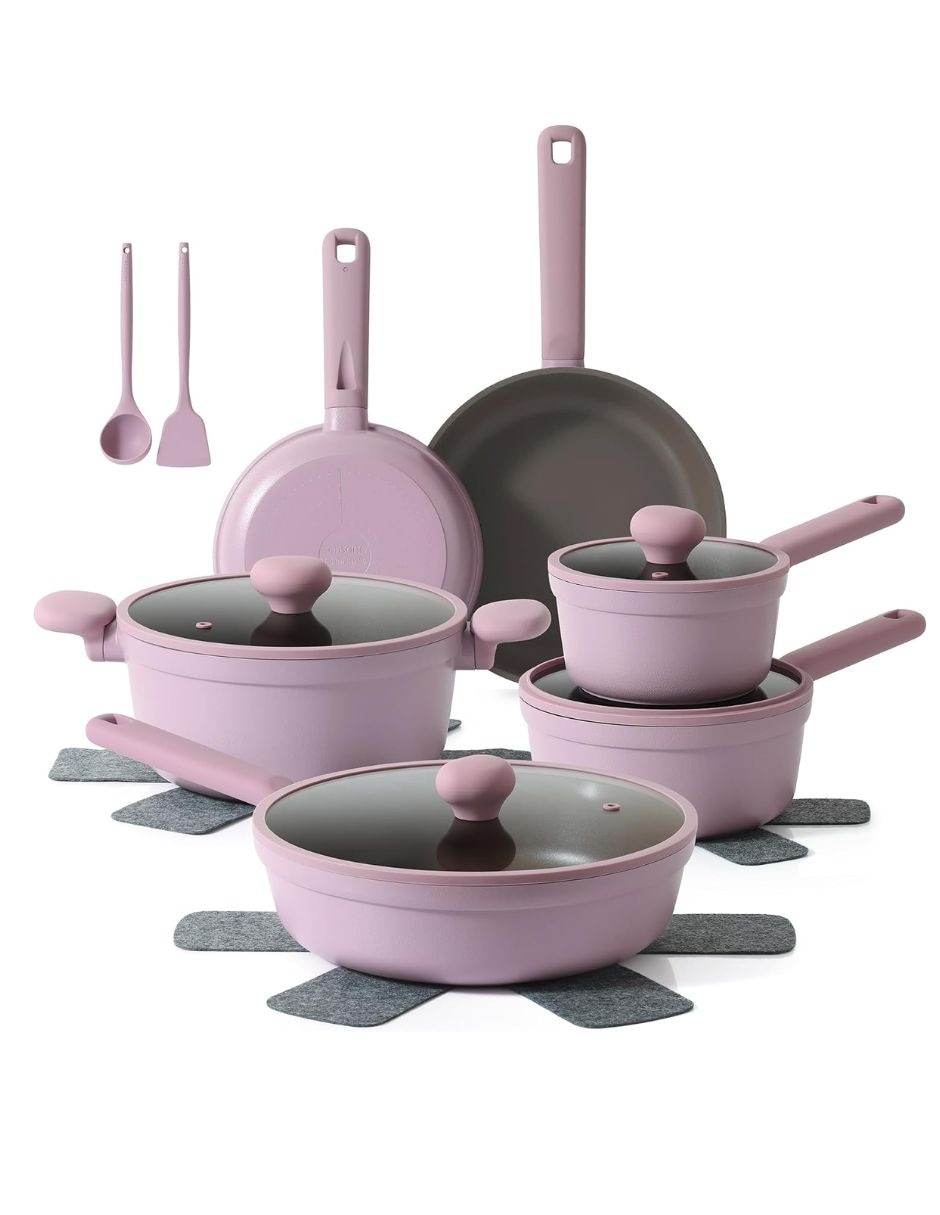 Batería de cocina healthy kitchen de aluminio antiadherente sin pfoa 17 piezas Batería de cocina healthy kitchen de aluminio antiadherente sin pfoa 17 piezas